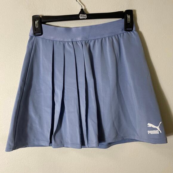Puma Light Blue Pleated Side 14" Long Athletic Skirt Sz XS - Picture 1 of 3